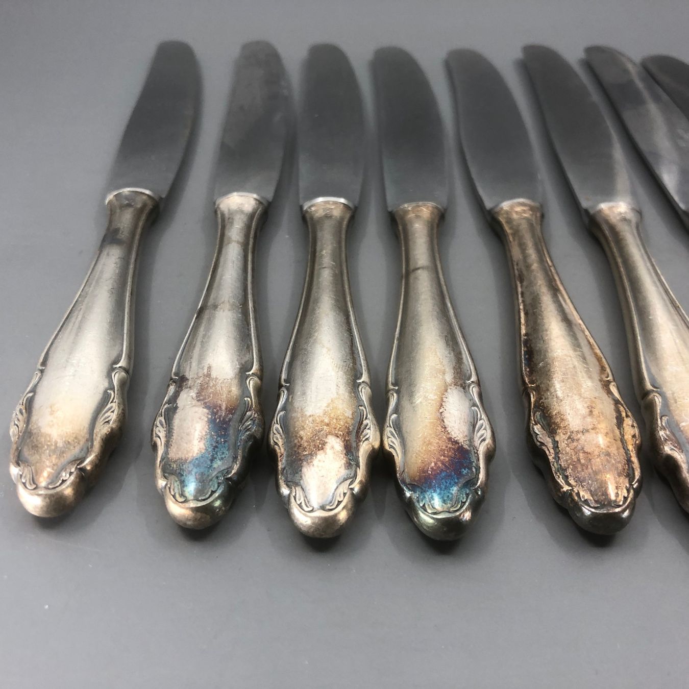 WMF Posate: 9 Dessertmesser versilbert WMF Modell 2200 – Usato da Basel venduto da Tiabeanie 9
