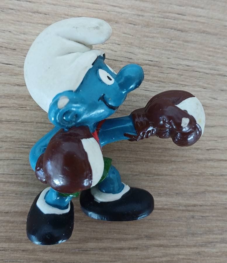 Schleich Statuette: Schlumpf - Boxer Schlumpf - Schleich PEYO 1980 – Usato da Walenstadt venduto da Numis68 1