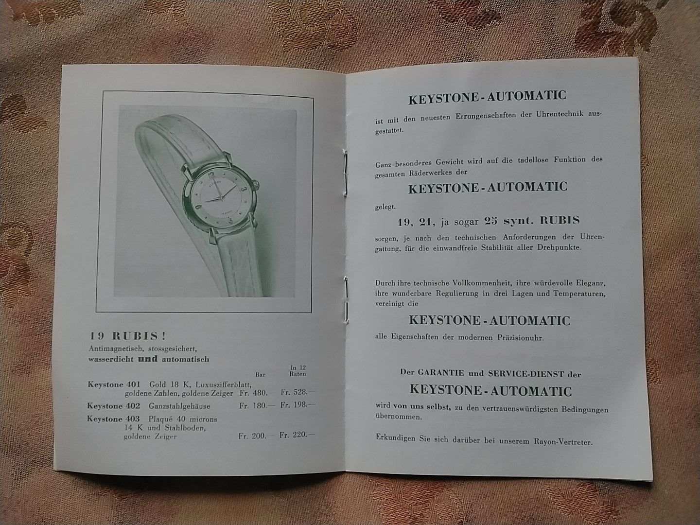 Documenti: Keystone Automatic Uhr Broschüre,  Vintage – Usato da Biel/Bienne venduto da taki25 3