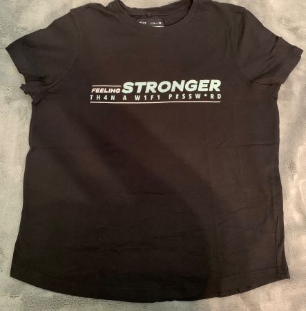 Lustiges schwarzes T-Shirt, Gr. M - neu