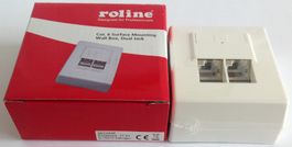 ROLINE EtherNet Cat.6 (Class E) Dose Aufputz geschirmt 2-Por