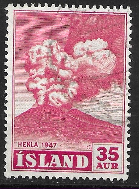 Tutti i francobolli: Island 1948: Ausbruch des Vulkans Hekla – Usato da Zürich venduto da Rainstamps
