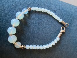 Armband Glasperlen weiss- guter Zustand