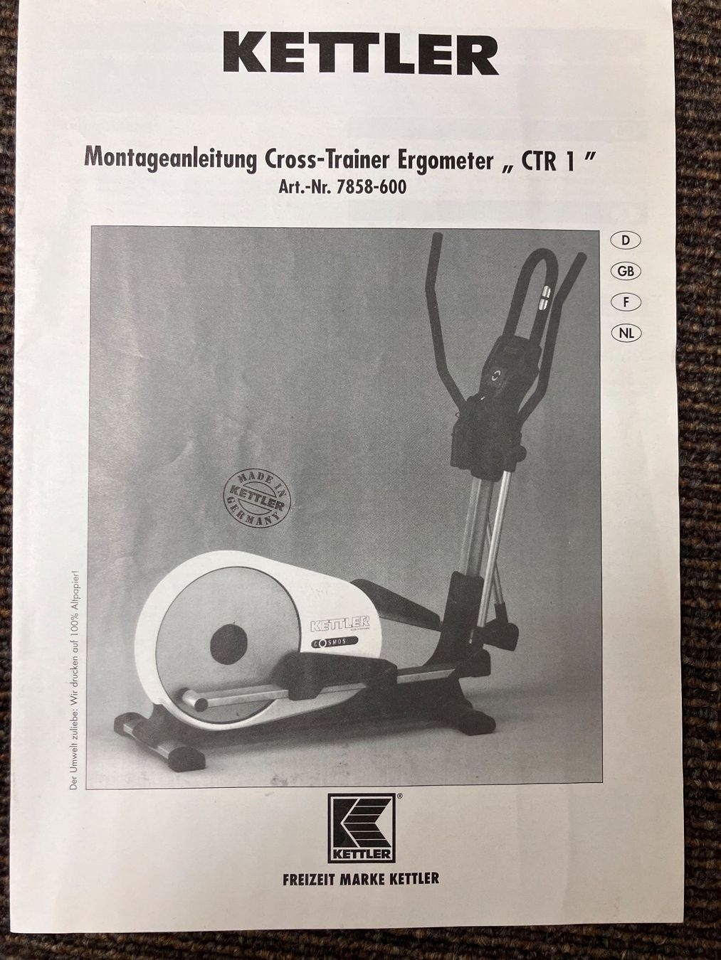 Kettler Hometrainer: Kettler Crosstrainer CTR 1 – Gebraucht aus Gächlingen von Alexis7443 5