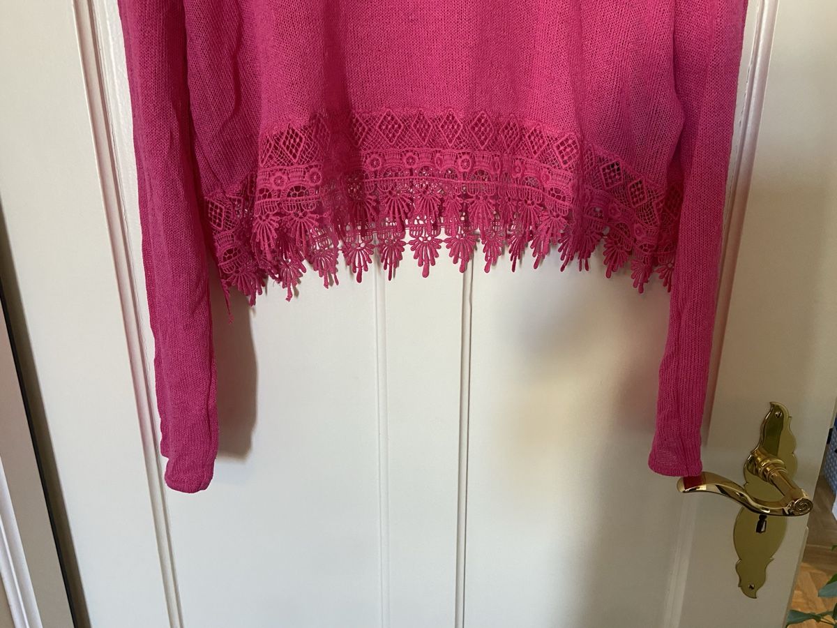 H&M Maglioni & Felpe: Damen Pullover H&M pink Spitzenborte, Grösse L – Usato da Bern venduto da rah_fpy5 2