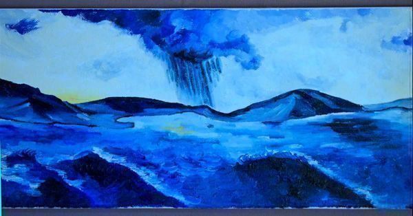 Gemälde: Gewitter über stürmischer See vor Küste – Neu (gemäss Beschreibung) aus Geroldswil von ARTEFACTO 4