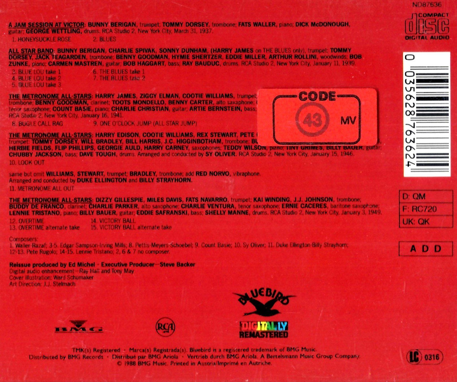 CDs: METRONOME ALL-STAR BANDS "Flip" Phillips Miles Davis Jazz CD – Gebraucht aus Kandergrund von Sososo 1