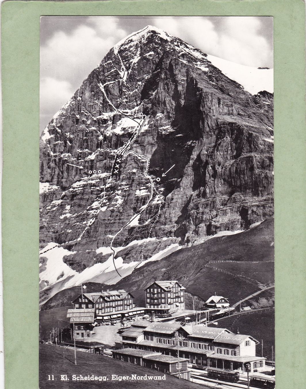 Ansichtskarten: Kleine Scheidegg Eiger Nordwand 1962 – Gebraucht aus Herisau von Lisegrat2008