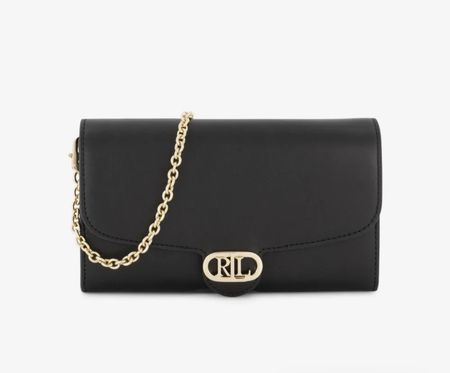 Ralph Lauren Tasche Adair Umhängetasche Clutch Schwarz Gold