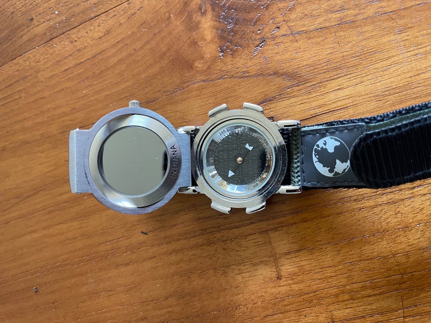 Orologi: Indiana Uhr, Kompass, Spiegel – Nuovo (secondo la descrizione) da Hessigkofen venduto da lamdanreisen 1