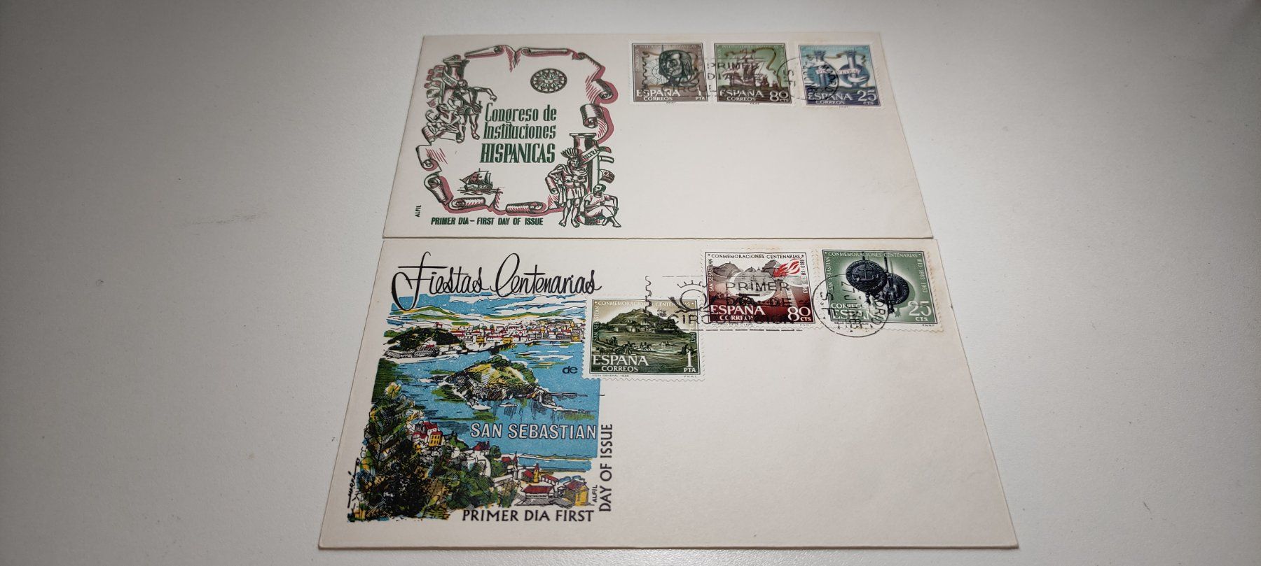 Tutti i francobolli: 2x Ersttagsbriefe Spanien 1963 – Usato da Baar venduto da Maxlee75