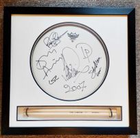 Deep Purple Autogramm Drumfell gerahmt
