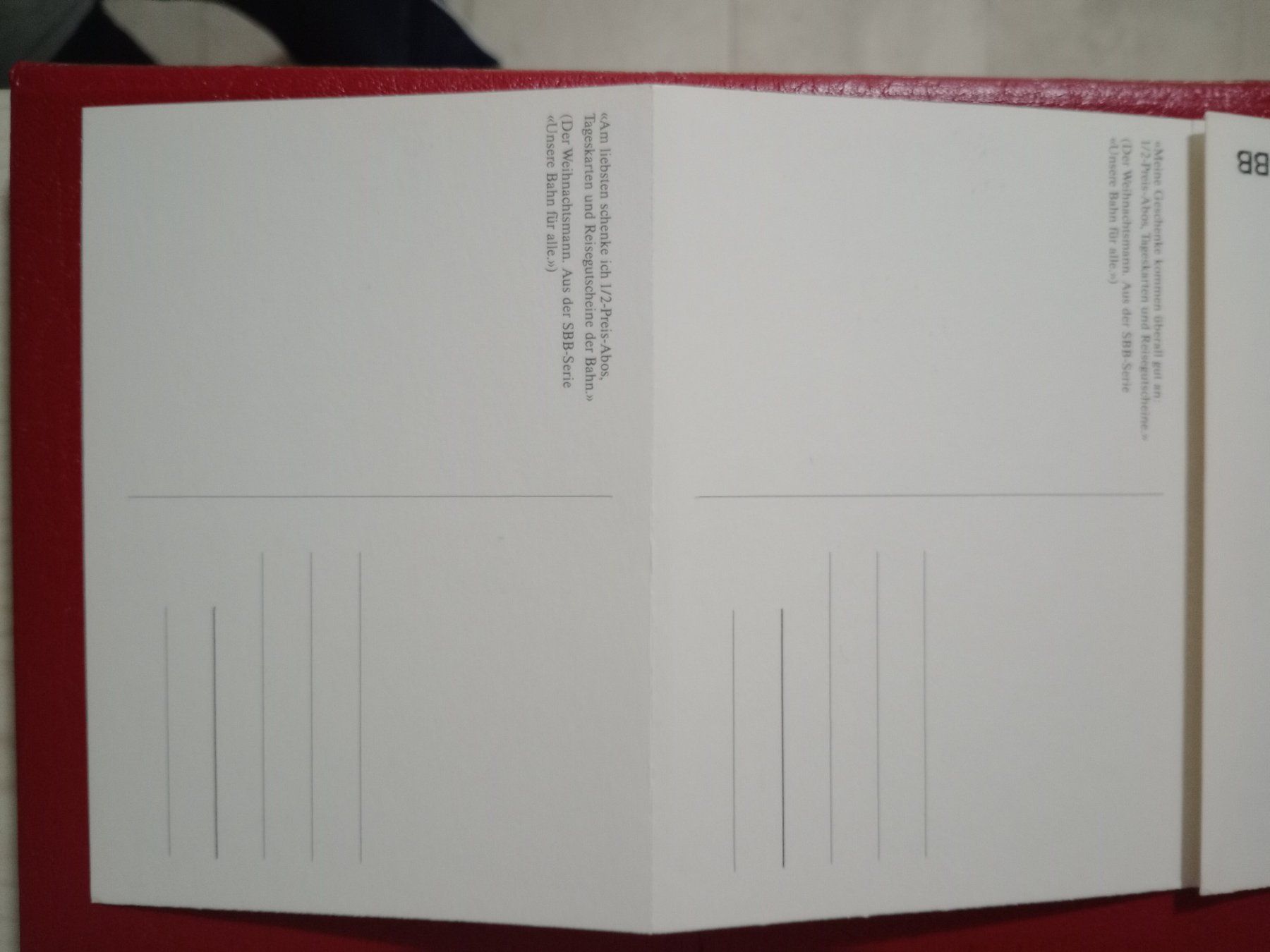 Cartoline postali: AK 4teilig SBB Werbung mit Samichlaus Weihnachtsmann – Usato da Küttigen venduto da Melisch1000 4