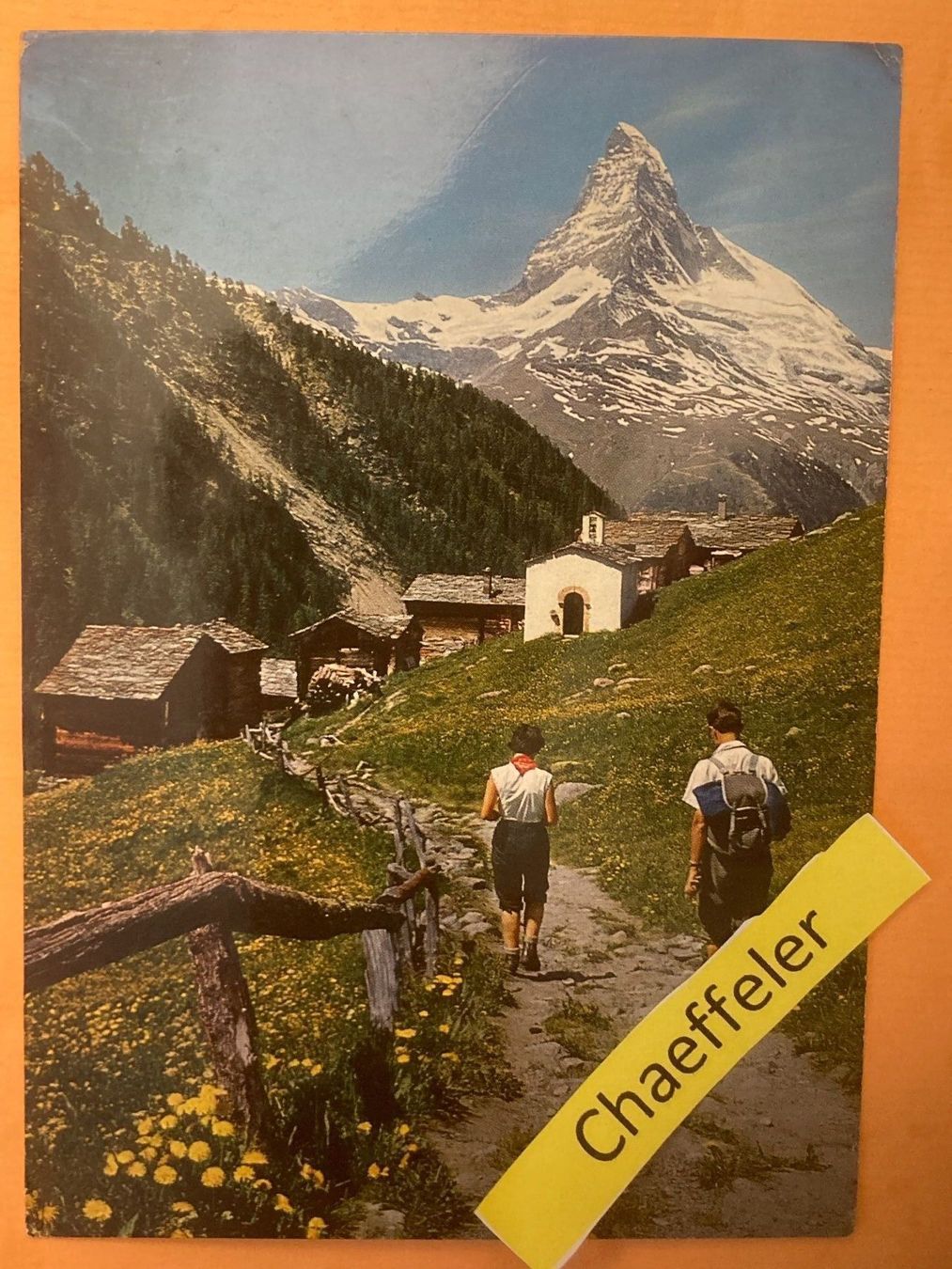 Cartoline postali: 1969.  Zermatt, Findeln mit Matterhorn – Usato da Zürich venduto da Chaeffeler
