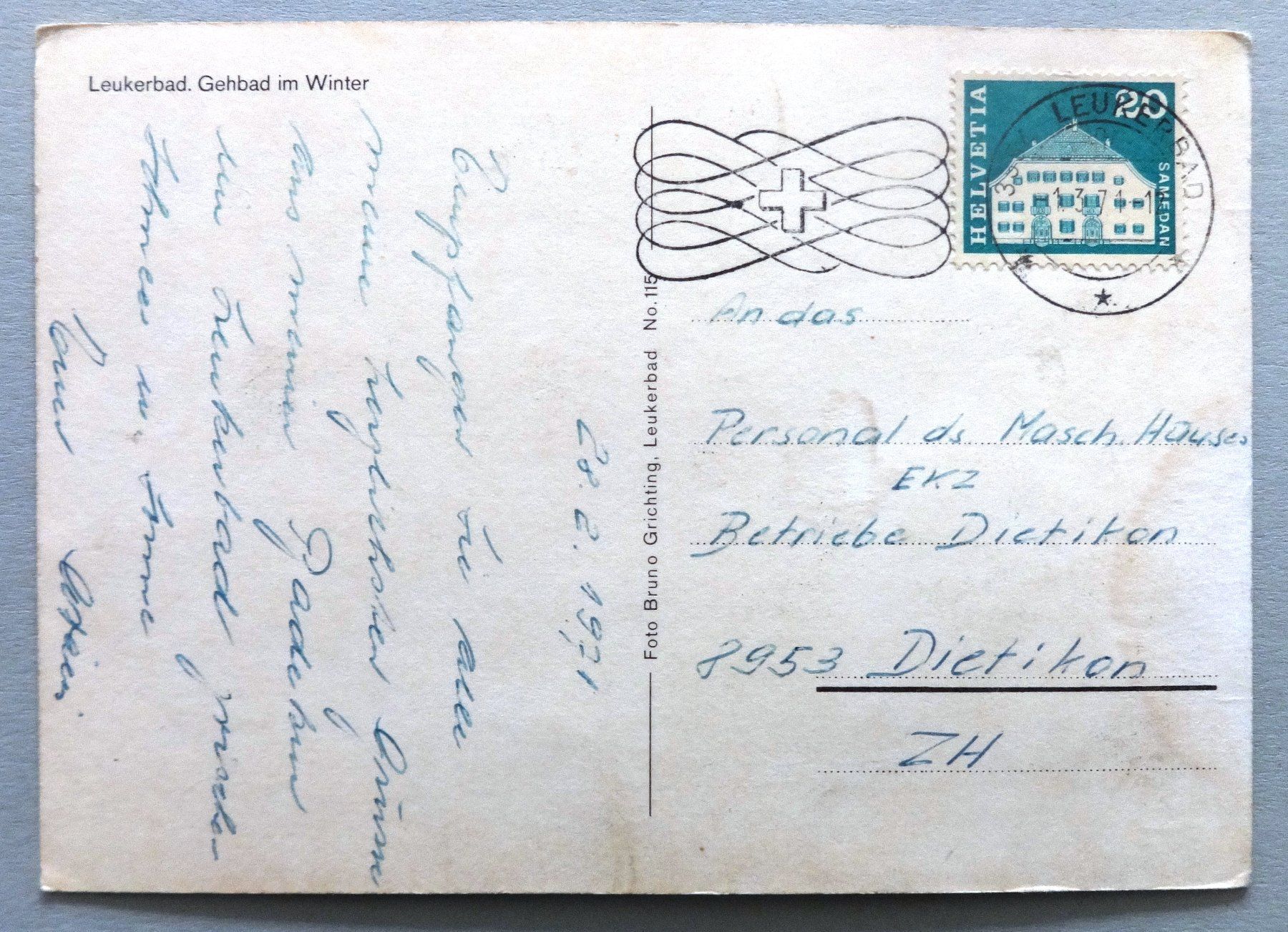 Cartoline postali: Leukerbad, Gehbad im Winter – Difettoso da Fétigny venduto da Billy2miny 1