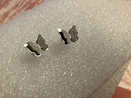 Edelstahl 3D Ohrstecker, Schmetterling, elegant, 1cm gross