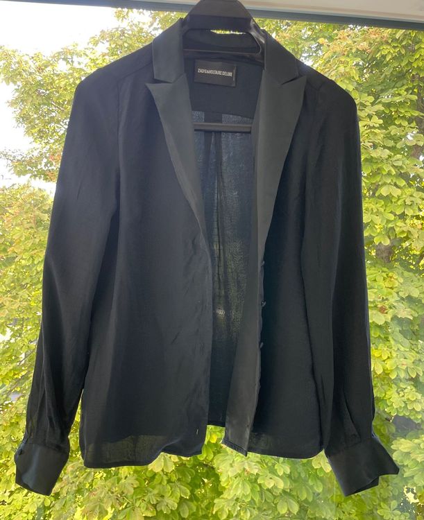 Chemisier Zadig & Voltaire Deluxe Noir Taille 38 : Le Top En Soie élégant D'occasion !