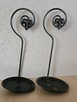 2 Stück schmiedeeiserne Wandhalter für Pflanzen oder Kerzen