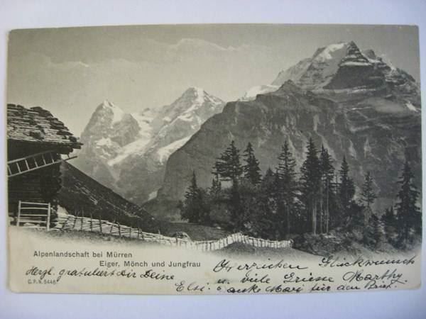 Ansichtskarten: AK  Alpenlandschaft bei Mürren – Gebraucht aus Gundetswil von Egro01