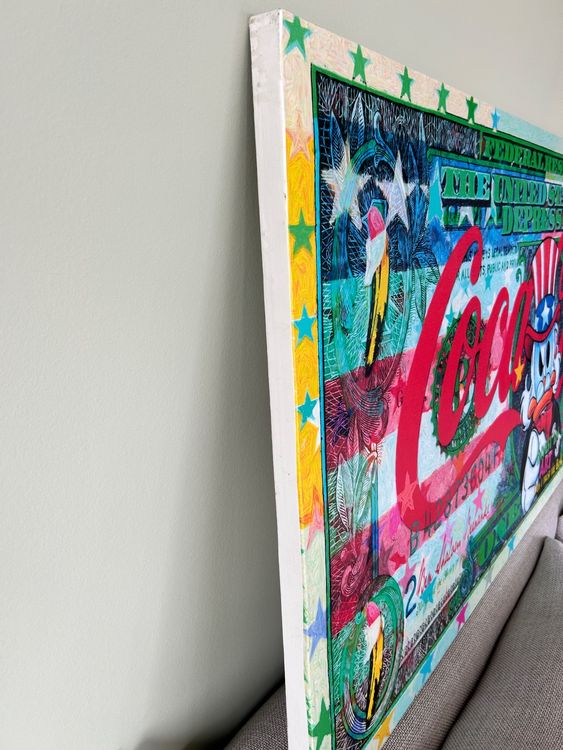 Modernes Leinwandbild Pop Art Coca Cola Dagobert Duck USD 2