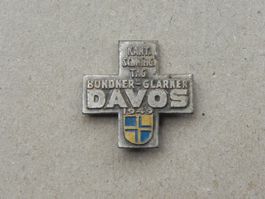 Abzeichen Brosche Schwingfest Schwingen Davos GR 1949