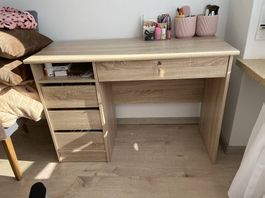Schreibtisch / Tisch mit Schubladen  Eicheoptik