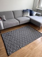 Teppich schwarz weiss geometrisches Muster 160x100cm