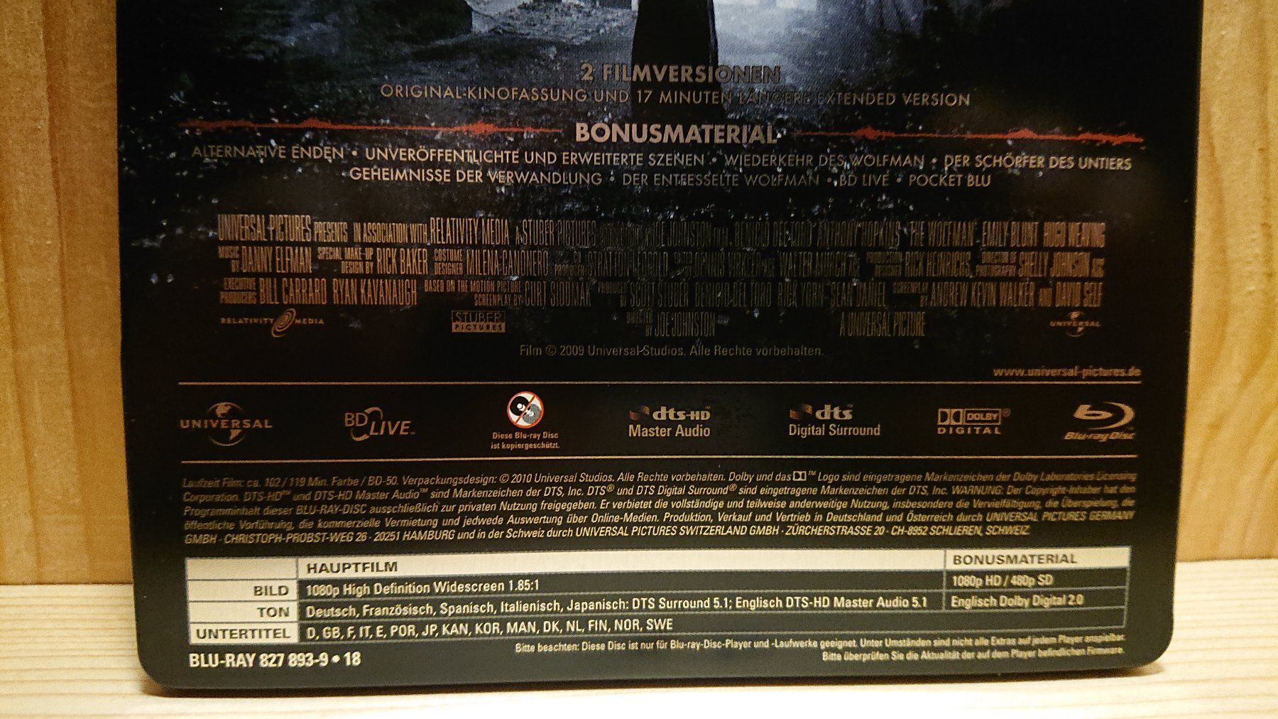 Tutti i DVDs: WOLFMAN Blu-Ray Steelbook – Usato da Wilderswil venduto da Exebub 3