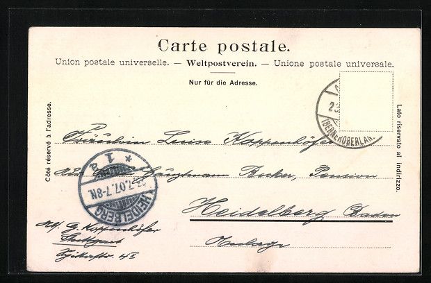 Cartoline postali: AK Adelboden, Panorama, 1907 – Usato da Berlin venduto da bartko-reher 1