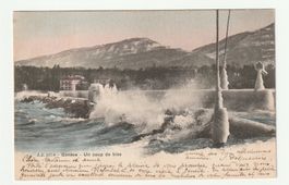 Postkarte Genf / Genève Un Coup de Bise, Gelaufen