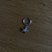 Earring silver-colored star charm with stone new