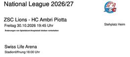 ZSC Lions vs. HC Ambri-Piotta - Stehplatz heim