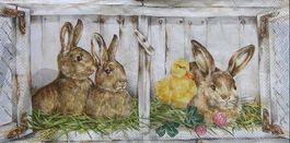 Serviette hase im stall 25x25 (o4) 2Stk.