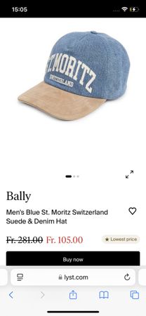 Bally Cap St. Moritz, Denim/Suede, Top Zustand, wie neu