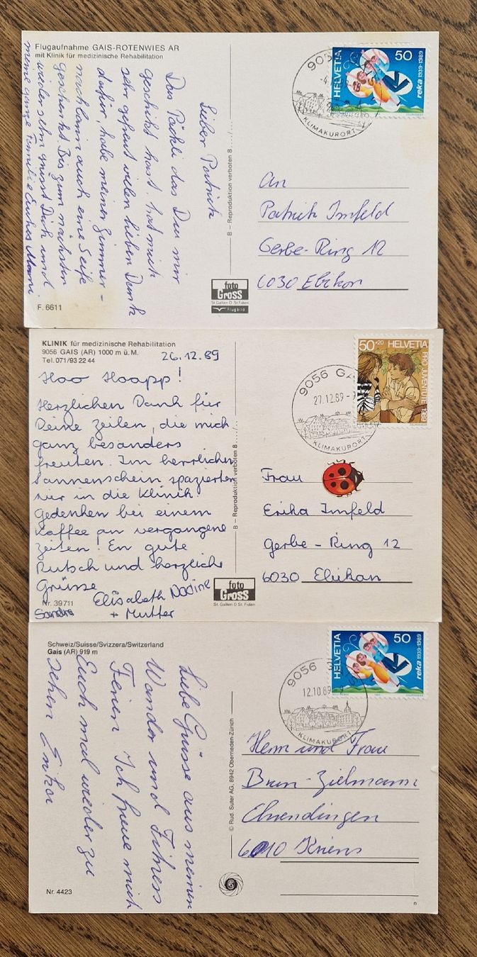 Cartoline postali: 3 AK Gais 1989 – Usato da Ebikon venduto da Donar50 1