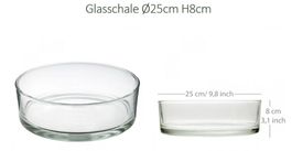 Glasschale Zylinder Schale klassisch aus Glas Durchmesser 25