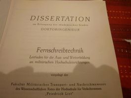 Doktor Dissertation Fernschreibtechnik Militär Schule Studiu