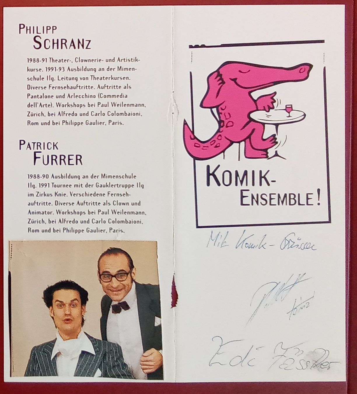 Autografi: KOMIK-ENSEMBLE! Autogramm signiert Programm 20x22cm – Usato da Bischofszell venduto da Gottselig