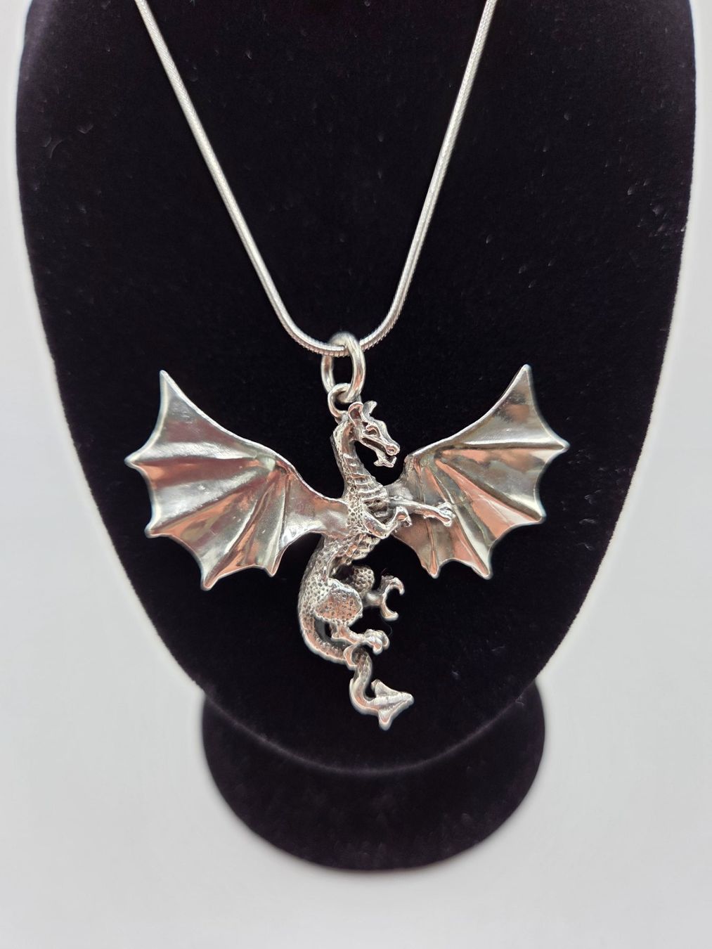 Ketten: Schlangenkette mit Drachen Anhänger 925 Silber – Gebraucht aus Füllinsdorf von Faulan_6 1