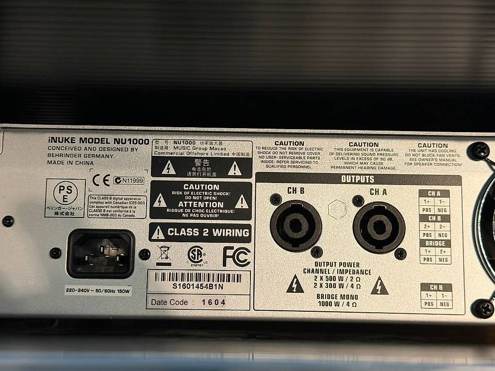 Musikinstrumente: Endstufe Behringer NU1000 iNuke – Gebraucht aus Kaisten von Andy_Leo 2