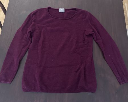 Cashmere Sweater 100% Burgundy Size M