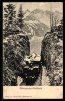 AK Brünigbahn, Bergbahn am Einschnitt