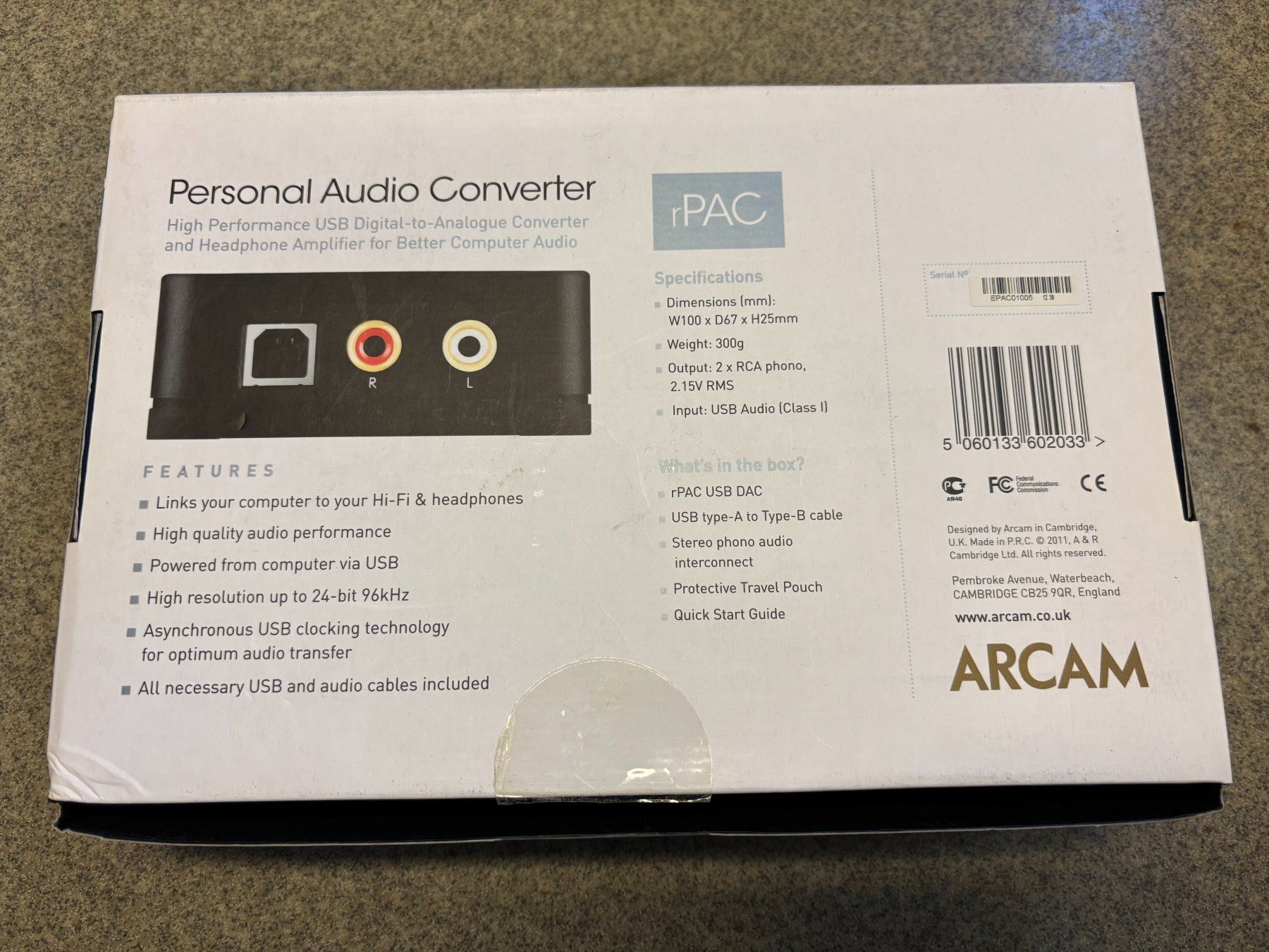 Convertisseurs: ARCAM rPAC DAC Personal Audio Converter – D'occasion à Genève par Snowdrift3310 3
