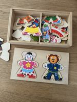 Wooden Dress-Up Puzzles for Kids - Zebra & Lion - 50 Char