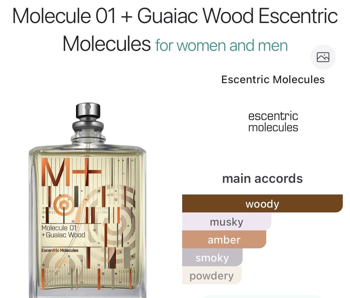 Profumi & Eau de Toilette: Molecule 01 + Guaiac Wood by Escentric Molecules (decant) – Nuovo (secondo la descrizione) da Genève venduto da StaceyH 1