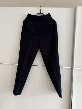 Damen Stoffhose dunkelblau hoher Bund neuwertig