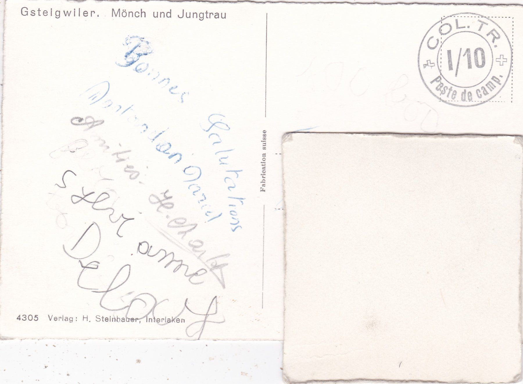 Cartoline postali: Gsteigwiler Mönch und Jungfrau – Usato da Herisau venduto da Lisegrat2008 1