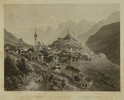 ARDEZ, ENGADIN, STAHLSTICH UM 1870