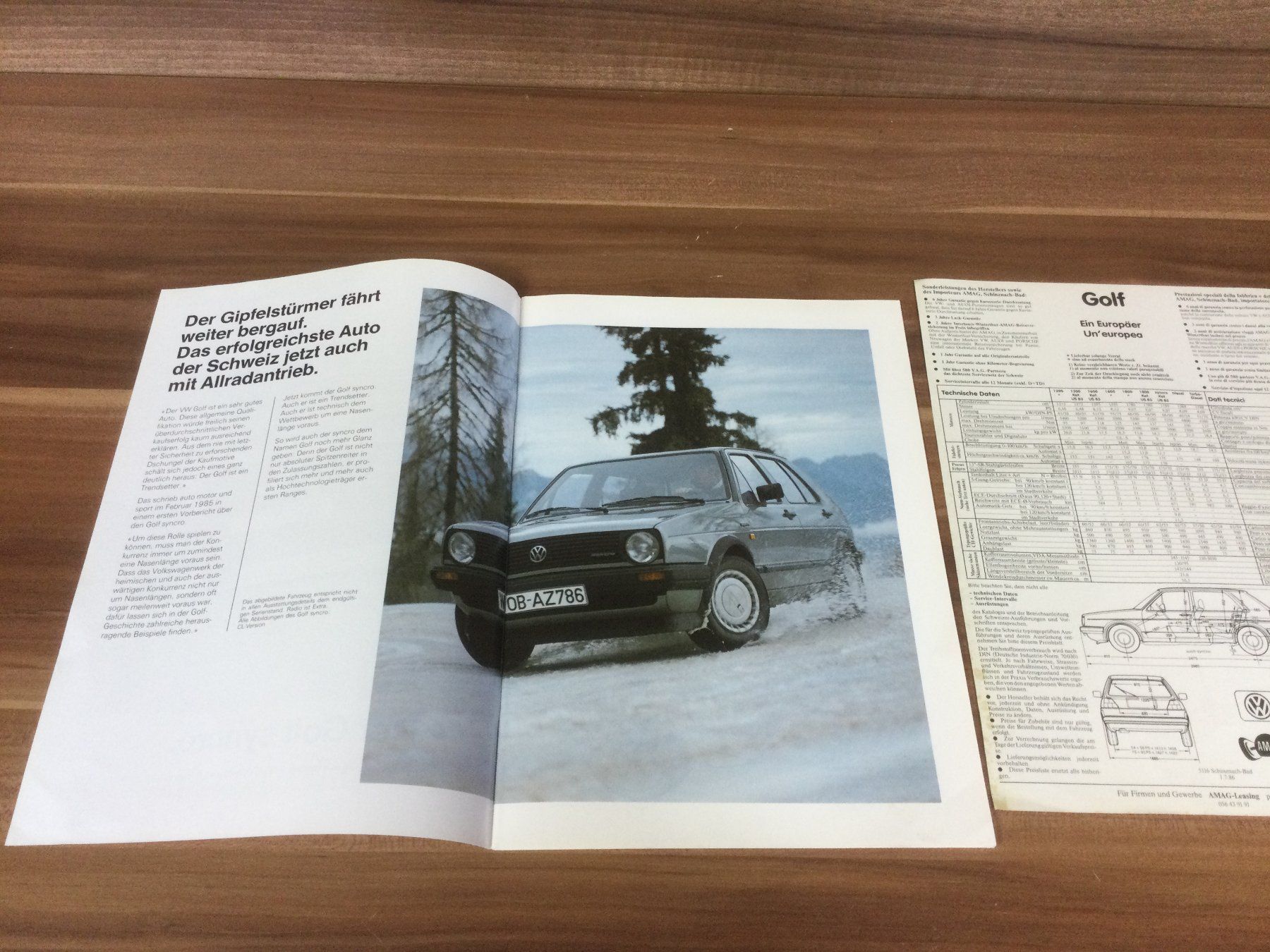 VW Documenti: Gebrauchtes VW Golf Syncro Prospekt Allrad – Usato da Wangen SZ venduto da kuriosum12 8