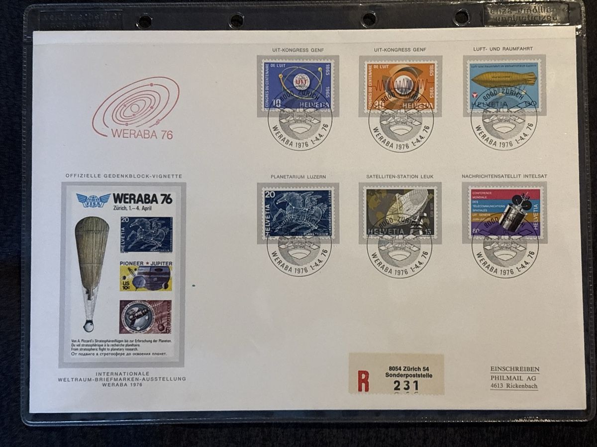 Tutti i francobolli: Bloc vignette WERABA 76 timbres Suisse 1976 – Usato da Carouge GE venduto da irma016